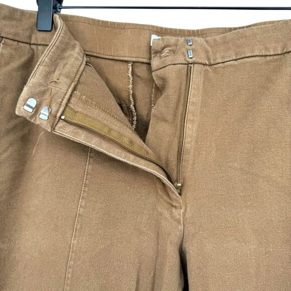 J. Jill Premium Bi-Stretch Pants Size 12 Brown Acorn Straight Leg Cotton Pockets - Picture 5 of 14